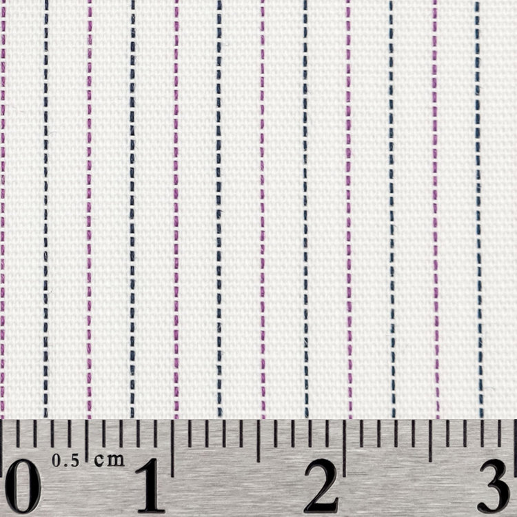 スーツセレクト 【国内縫製】【パターンオーダー】【形態安定】ワイシャツ/ホワイト×グレー＆パープルストライプ(COTTON100%) グレー系(灰)