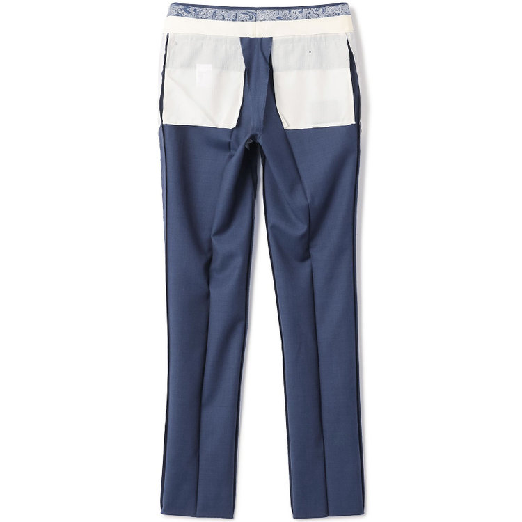 シルバーライン 【CLASSICO TAPERED】【春夏】ウール 1タックテーパードパンツ/ネイビー/ウエストムーブ/※裾上げ必要 紺中間