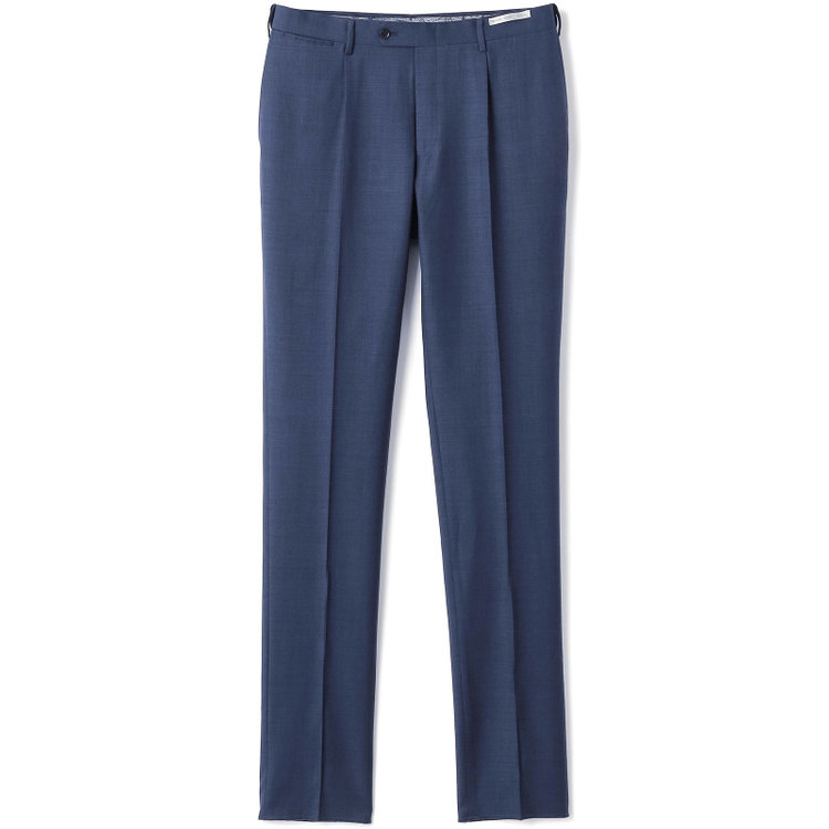 シルバーライン 【CLASSICO TAPERED】【春夏】ウール 1タックテーパードパンツ/ネイビー/ウエストムーブ/※裾上げ必要 紺中間