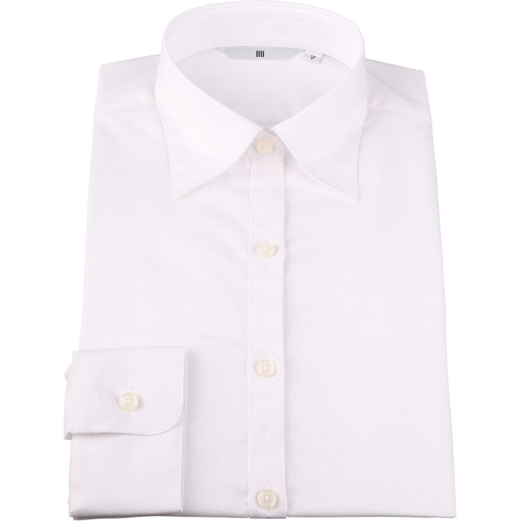 シルバーライン 【SL/長袖】レギュラーカラーブラウス/ホワイト×ソリッド/Cosme Release 白