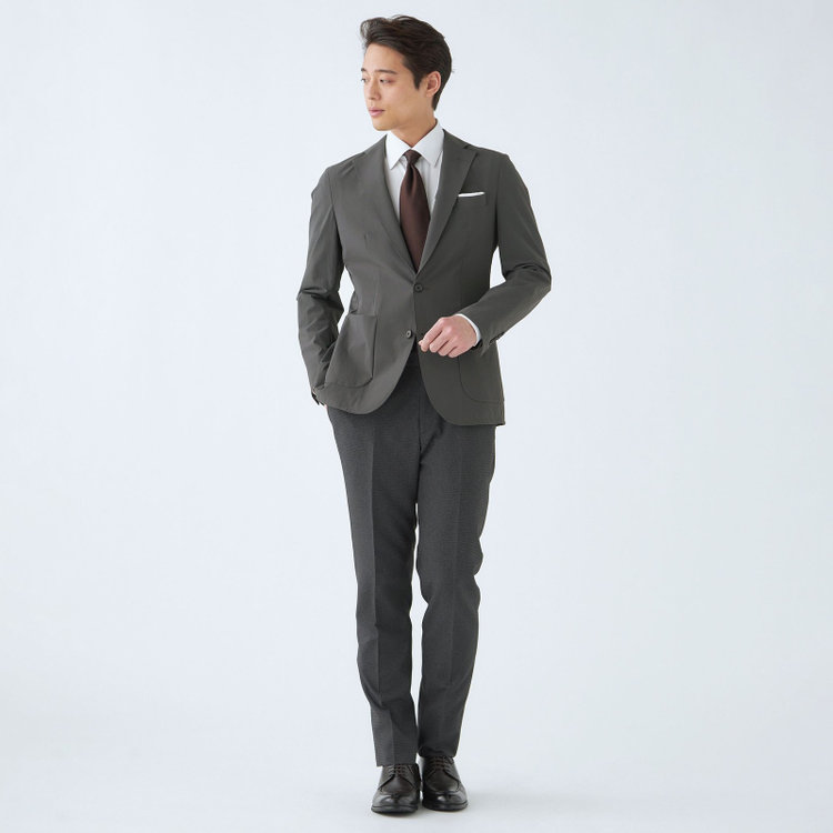 スーツセレクト 【WEB限定/OUTLET】【RBC】【春夏】2WAYデタッチャブル2釦ジャケット/グレーカーキ/パッチポケット グリーン系(緑)