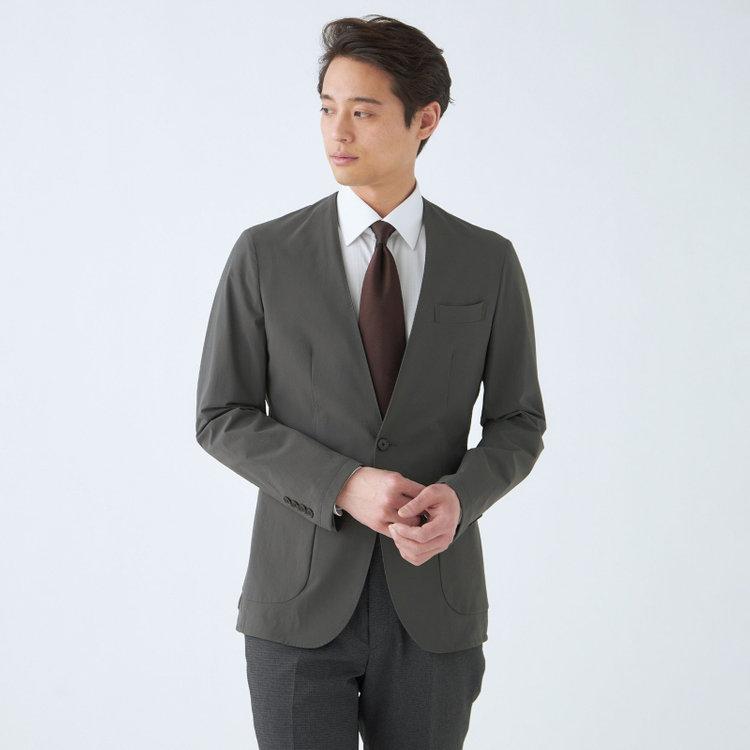 スーツセレクト 【WEB限定/OUTLET】【RBC】【春夏】2WAYデタッチャブル2釦ジャケット/グレーカーキ/パッチポケット グリーン系(緑)