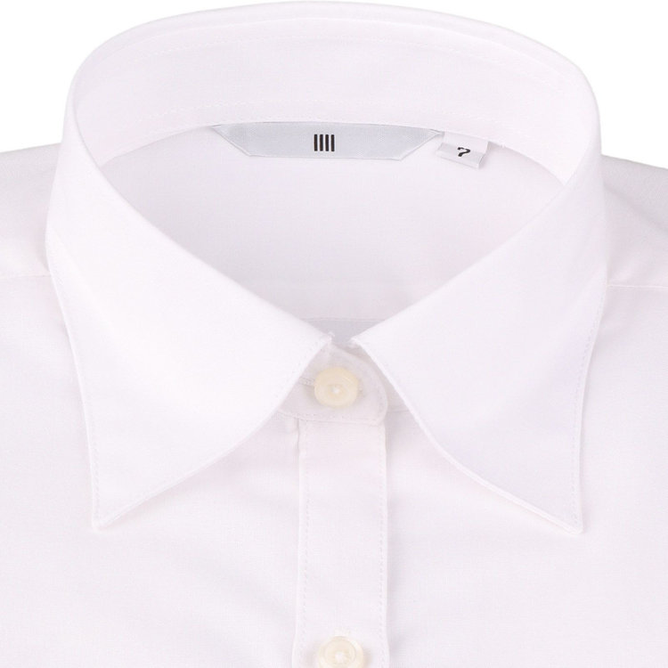 シルバーライン 【SL/長袖】レギュラーカラーブラウス/ホワイト×ソリッド/Cosme Release 白