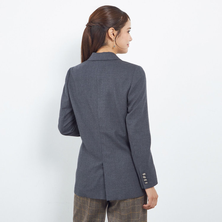 シルバーライン 【SILVER LINE】【秋冬】6釦2掛けダブルリミテッドブレザー/SUPER100'S/グレー×メタル釦 グレー濃色