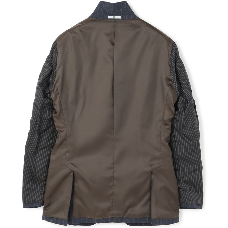 シルバーライン 【発送在庫あり】【CLASSICO TAPERED】【秋冬】2釦シングルスーツ 1タック/ネイビー×ストライプ/REDA ACTIVE/NEW ZEALAND MERINO/SHOWER CLEAN/※裾上げ必要 紺濃色