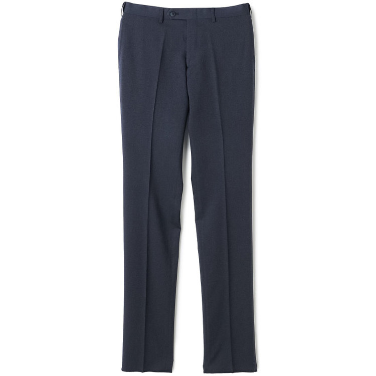 ブラックライン 【SLIM TAPERED】【秋冬】【4S】ポリエステルパンツ 0タック/ネイビー/ウォッシャブル素材/ストレッチ/スーパーノンアイロン/ウエストムーブ仕様/※裾上げ必要 紺中間