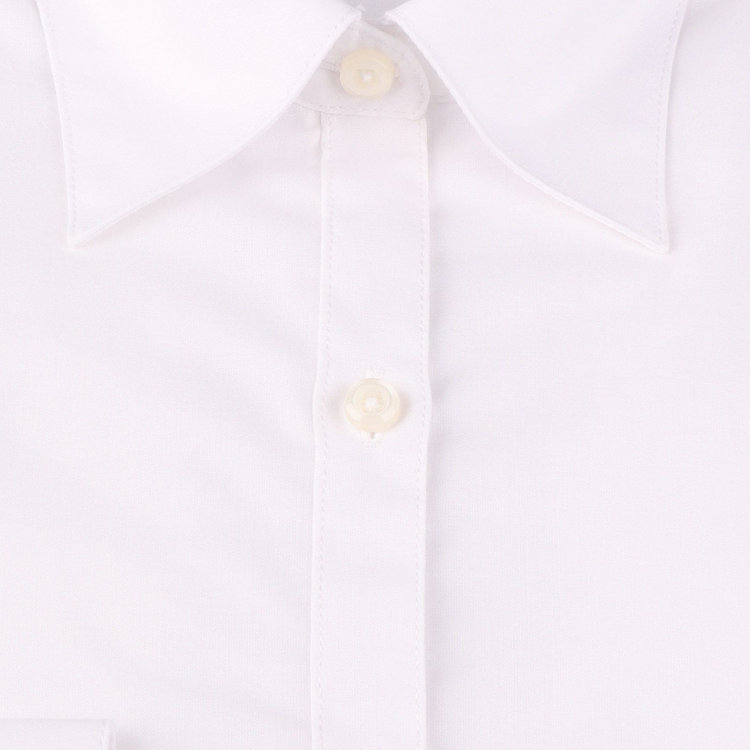 シルバーライン 【SL/長袖】レギュラーカラーブラウス/ホワイト×ソリッド/Cosme Release 白