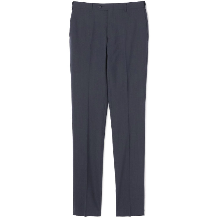 ブラックライン 【SLIM TAPERED】【春夏】0タックテーパードパンツ/ブラック×マイクロチェック/ウエストムーブ/ウォッシャブル/4S/※裾上げ必要 紺中間
