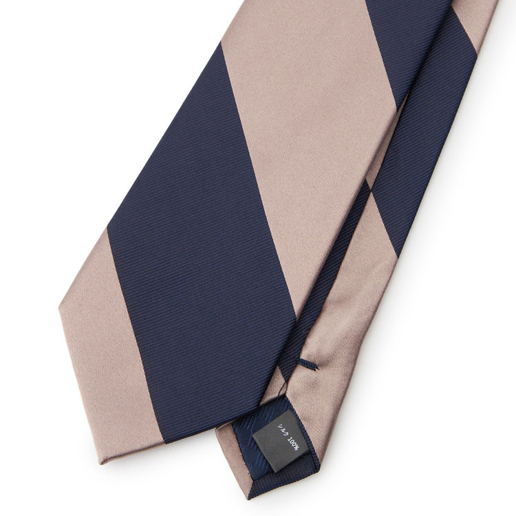 シルバーライン 【SILVER LINE】シルクストライプネクタイ 8.0cm幅/ブラウン×ネイビー その他
