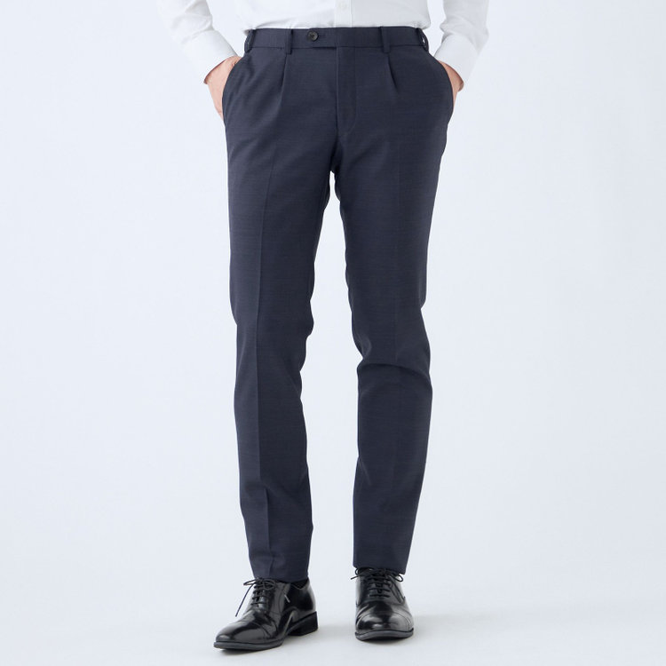 シルバーライン 【CLASSICO TAPERED】【年間】【結婚式対応可】2釦シングルフォーピーススーツ 1タック/ネイビー＋コーディネートパンツグレー/両面ジレ/ウエストムーブ/4S SUSTAINABILITY&ECOLOGY FABRIC/※裾上げ必要 紺中間