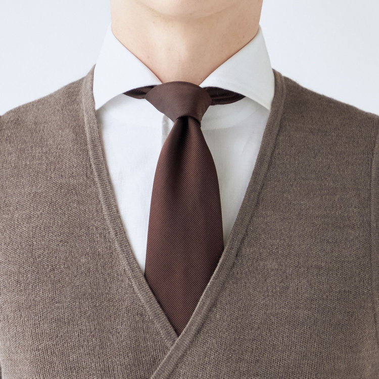 スーツセレクト 【RBC】【秋冬】ミラノリブ ニットダブルジレ(ベスト)/ブラウン 茶淡色