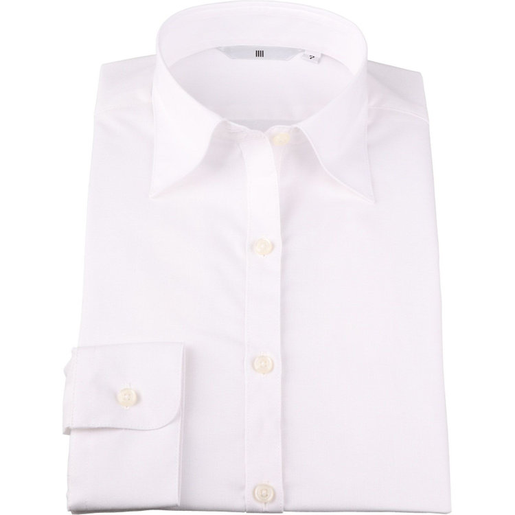 シルバーライン 【SL/長袖】レギュラーカラーブラウス/ホワイト×ソリッド/Cosme Release 白