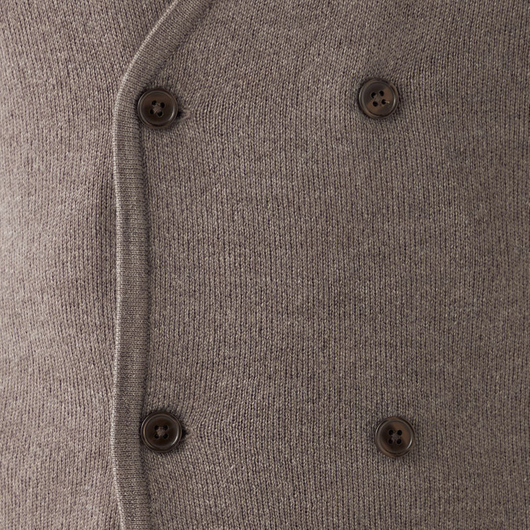 スーツセレクト 【RBC】【秋冬】ミラノリブ ニットダブルジレ(ベスト)/ブラウン 茶淡色