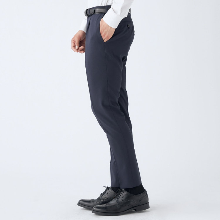 シルバーライン 【CLASSICO TAPERED】【春夏】1タックテーパードパンツ/ネイビー/※裾上げ済仕様 紺濃色
