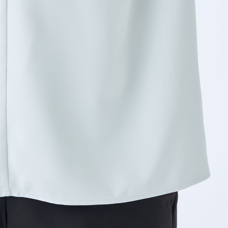 シルバーライン 【SILVER LINE/7分袖】パール釦付きキーネックプルオーバー/ミント/「ウォッシャブル可能」「2WAYストレッチ」「防シワ」「UV加工」「接触冷感」「透け軽減」 緑淡色