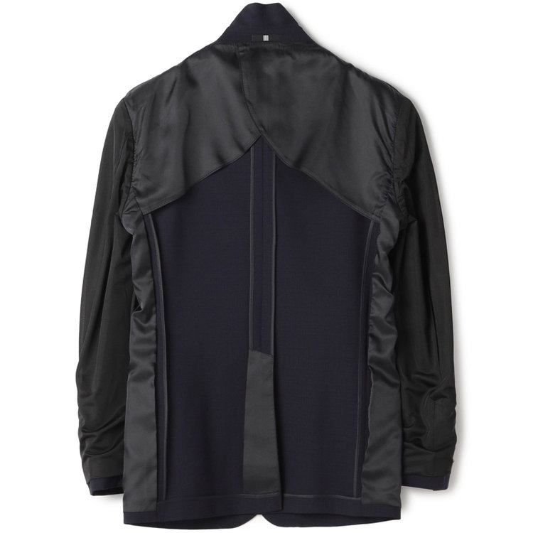 ブラックライン 【SLIM TAPERED_2】【春夏】2釦シングルスーツ 0タック/ネイビー×シャドー/ウエストシャーリング/4S SUSTAINABILITY&ECOLOGY FABRIC/※パンツ裾上げ済仕様 紺中間