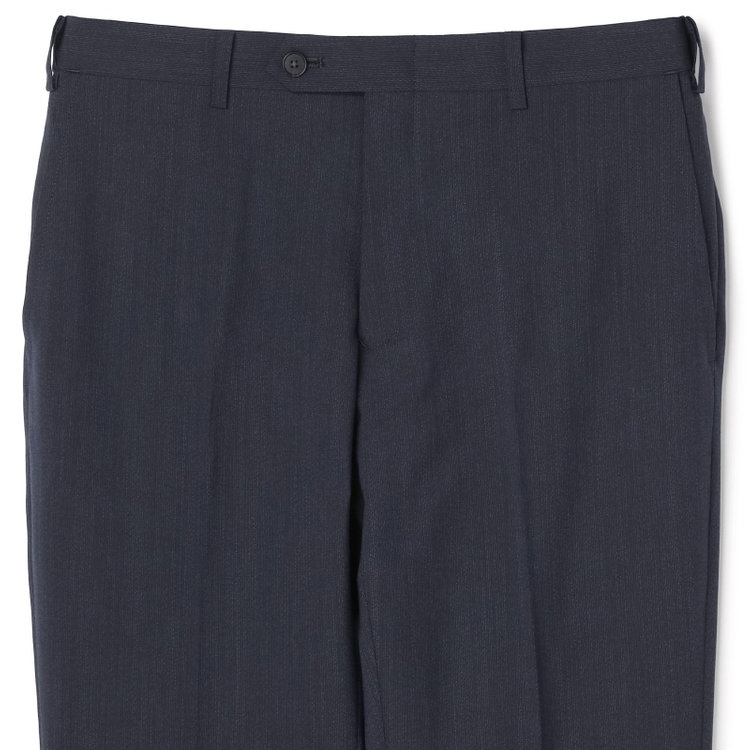 ブラックライン 【SLIM TAPERED】【春夏】0タックテーパードパンツ/ブラック×マイクロチェック/ウエストムーブ/ウォッシャブル/4S/※裾上げ必要 紺中間