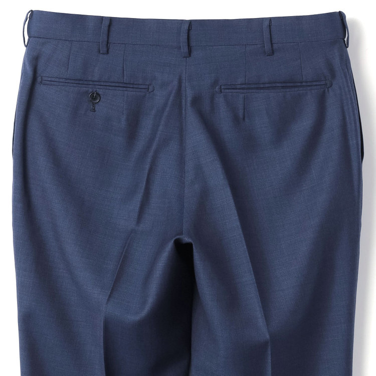 シルバーライン 【CLASSICO TAPERED】【春夏】ウール 1タックテーパードパンツ/ネイビー/ウエストムーブ/※裾上げ必要 紺中間