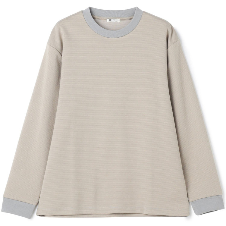 スーツセレクト  【RBC/長袖】ボーダーシャツ/グレー グレー中間