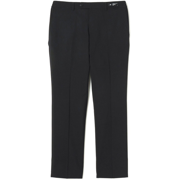 ブラックライン 【発送在庫あり】【SLIM TAPERED】【春夏】4S 0タックテーパードパンツ/ブラック×シャドーストライプ/ウエストシャーリング仕様/ウォッシャブル/※裾上げ済仕様 黒
