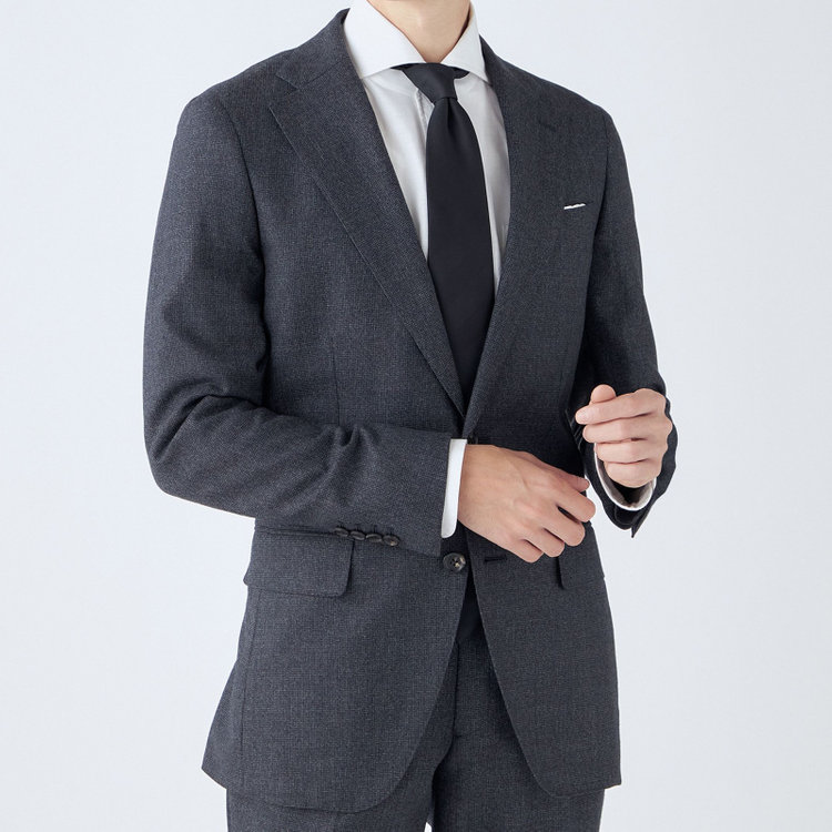 シルバーライン 【発送在庫あり】【CLASSICO TAPERED】【秋冬】2釦シングルスーツ 1タック/グレー/Ermenegildo Zegna LOOP woven in italy/※裾上げ必要 グレー濃色