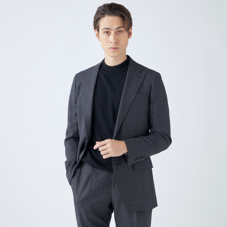 シルバーライン 【発送在庫あり】【CLASSICO TAPERED】【秋冬】2釦シングルスーツ 1タック/グレー/Ermenegildo Zegna LOOP woven in italy/※裾上げ必要 グレー濃色