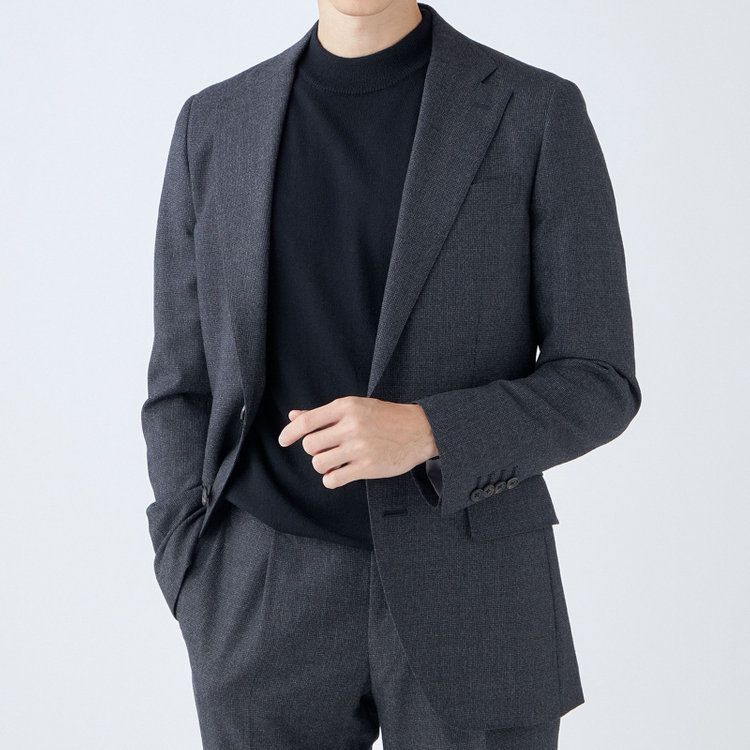 シルバーライン 【発送在庫あり】【CLASSICO TAPERED】【秋冬】2釦シングルスーツ 1タック/グレー/Ermenegildo Zegna LOOP woven in italy/※裾上げ必要 グレー濃色