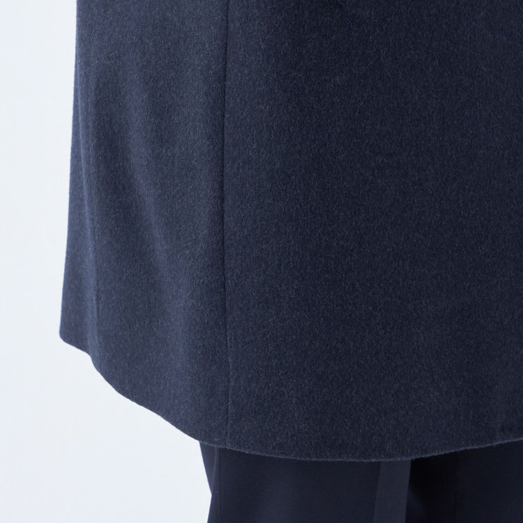ブラックライン 【発送在庫あり】【BL】【AB体】ウールチェスターコート/ネイビー×ソリッド/NEW ZEALAND WOOL LIMITED EDITION 紺中間