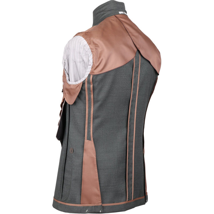 スーツセレクト 【発送在庫あり】【CLASSICO TAPERED】【春夏】3釦段返りシングルスーツ 2タック/カーキ＆ブラック×ハウンドトゥース/MARZOTTO ブラック系(黒)