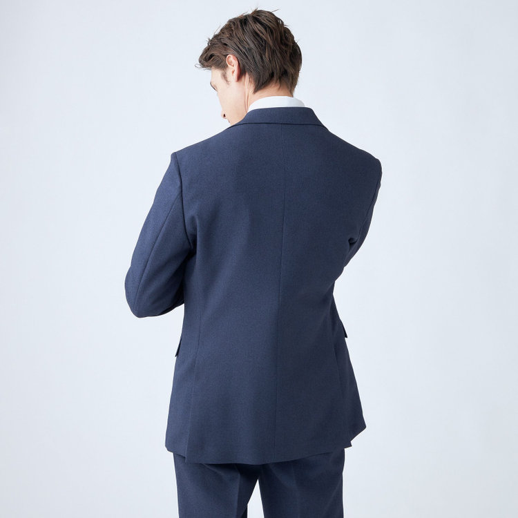 シルバーライン 【RBC】【秋冬】3釦段返りシングルスーツ 2タック/ネイビー/ドローコード&ウエストシャーリング/※パンツ裾上げ済仕様 紺中間