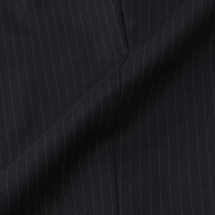 ソノタ 【BLACK LINE】1タックワイドシルエットパンツ/ネイビー×ストライプ/NEW ZEALAND WOOL MIX/※裾上げ必要 紺中間