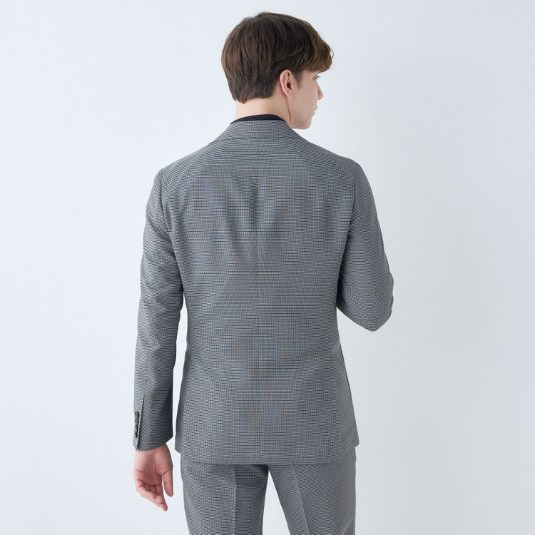シルバーライン 【5DAYS CLOSET】【RBC】【春夏】2釦シングルジャケット/グレー×チェック/パッチポケット/4S SUSTAINABILITY&ECOLOGY FABRIC 紺中間