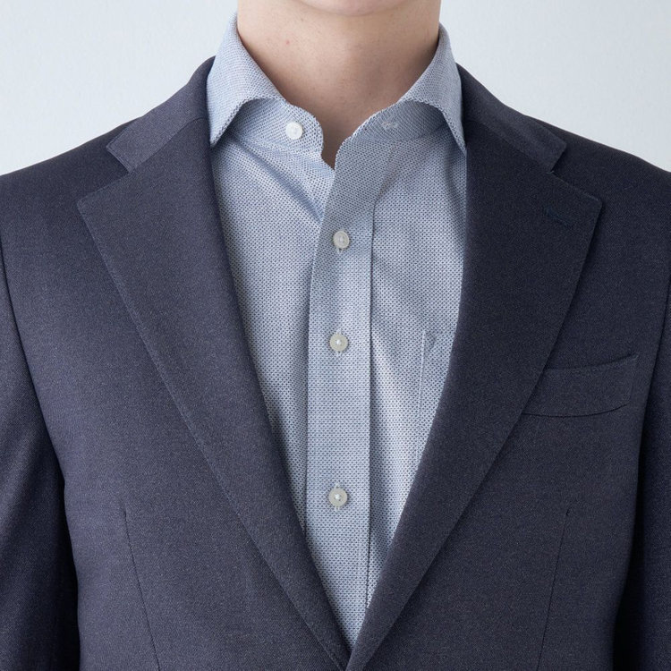 シルバーライン 【CLASSICO TAPERED】【春夏】2釦シングルジャケット/ネイビー/パッチポケット/4S SUSTAINABILITY&ECOLOGY FABRIC 紺濃色