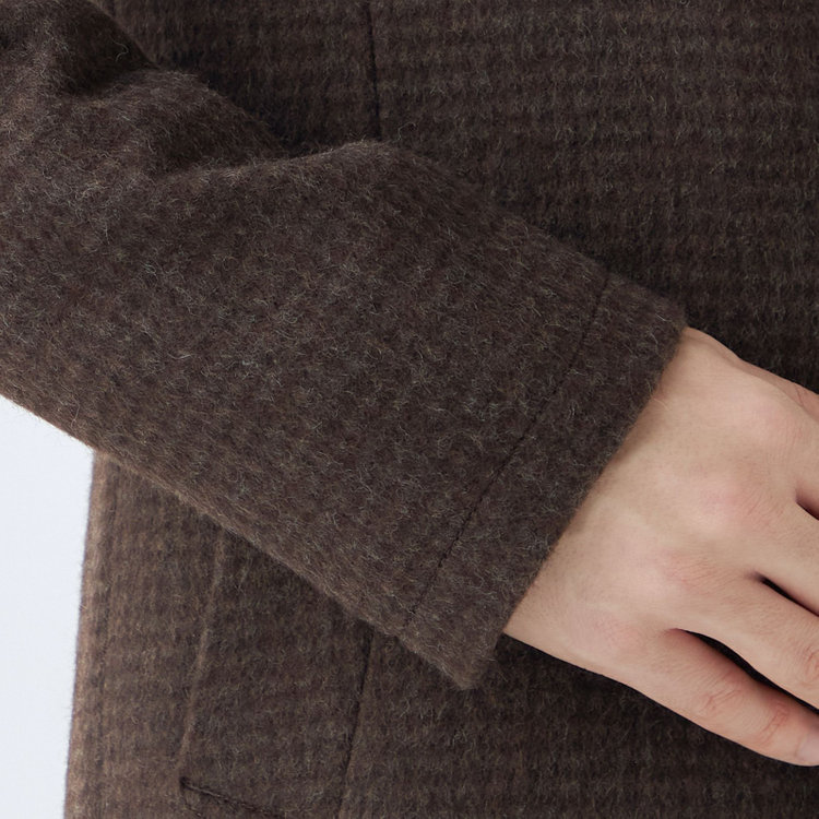 ブラックライン 【SL】ウールブレンド ラグランチェスターコート/ブラウン×チェック/RE:NEWOOL ブラウン系(茶)