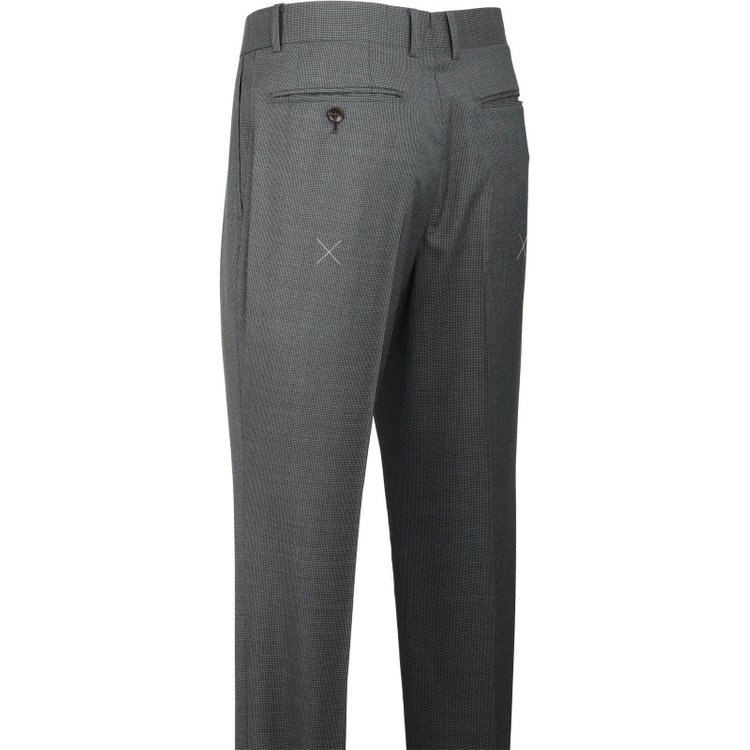 スーツセレクト 【発送在庫あり】【CLASSICO TAPERED】【春夏】3釦段返りシングルスーツ 2タック/カーキ＆ブラック×ハウンドトゥース/MARZOTTO ブラック系(黒)