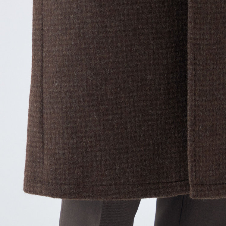 ブラックライン 【SL】ウールブレンド ラグランチェスターコート/ブラウン×チェック/RE:NEWOOL ブラウン系(茶)