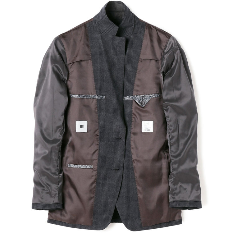 シルバーライン 【CLASSICO TAPERED】【秋冬】2釦シングルスリーピーススーツ 1タックテーパードパンツ/グレー×チェック/ウエストムーブ/4S SUSTAINABILITY&ECOLOGY FABRIC/※パンツ裾上げ済仕様 グレー濃色