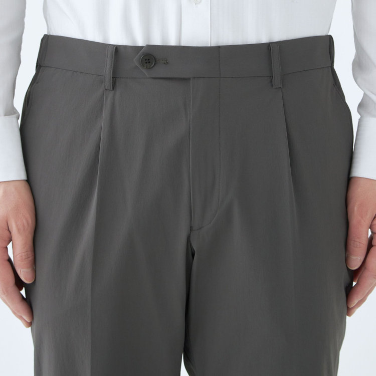 スーツセレクト 【WEB限定/OUTLET】【RBC】【春夏】1タックテーパードパンツ/グレーカーキ/ウエストシャーリング グレー系(灰)