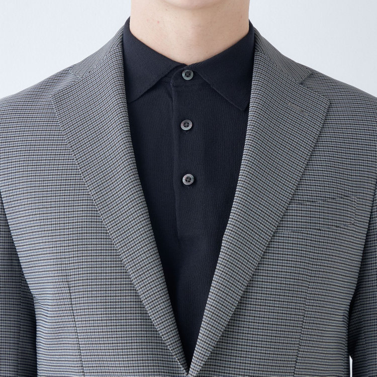 シルバーライン 【5DAYS CLOSET】【RBC】【春夏】2釦シングルジャケット/グレー×チェック/パッチポケット/4S SUSTAINABILITY&ECOLOGY FABRIC 紺中間