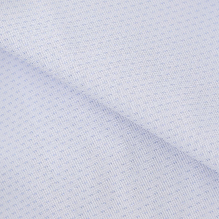 ブラックライン 【発送在庫あり】【BLACK LINE】ワイドカラーワイシャツ/サックス×刺し子柄/「4S」スーパーノンアイロン・ストレッチ 青淡色