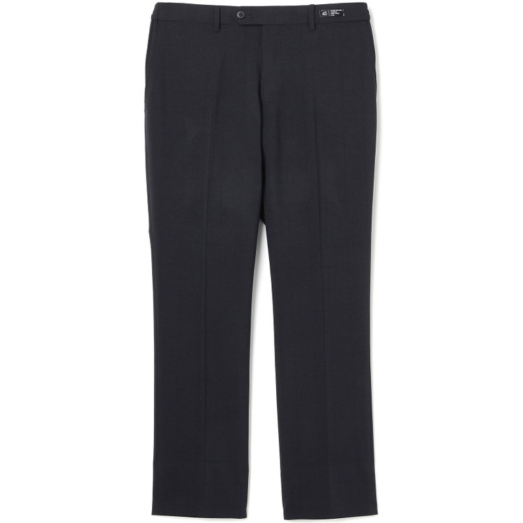 ブラックライン 【SLIM TAPERED】【春夏】0タックテーパードパンツ/ブラック×ウィンドペン/ウエストシャーリング/ウォッシャブル/4S/※裾上げ済仕様 黒