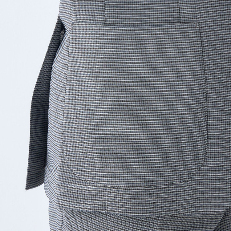 シルバーライン 【5DAYS CLOSET】【RBC】【春夏】2釦シングルジャケット/グレー×チェック/パッチポケット/4S SUSTAINABILITY&ECOLOGY FABRIC 紺中間