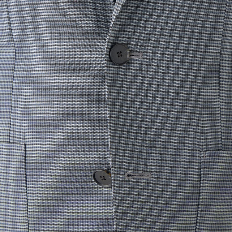 シルバーライン 【5DAYS CLOSET】【RBC】【春夏】2釦シングルジャケット/グレー×チェック/パッチポケット/4S SUSTAINABILITY&ECOLOGY FABRIC 紺中間