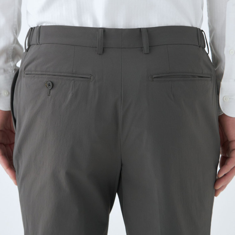 スーツセレクト 【WEB限定/OUTLET】【RBC】【春夏】1タックテーパードパンツ/グレーカーキ/ウエストシャーリング グレー系(灰)