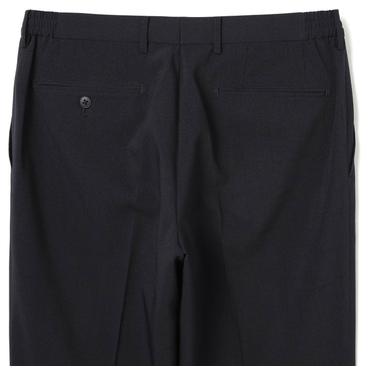 ブラックライン 【SLIM TAPERED】【春夏】0タックテーパードパンツ/ブラック×ウィンドペン/ウエストシャーリング/ウォッシャブル/4S/※裾上げ済仕様 黒