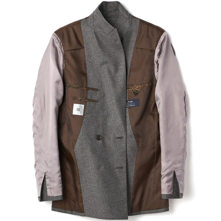 シルバーライン 【CLASSICO WIDE】【秋冬】 6釦ダブルジャケット 2タックパンツ /グレー×ソリッド /MARZOTTO社生地 /サイド尾錠付 /※裾上げ必要 グレー中間