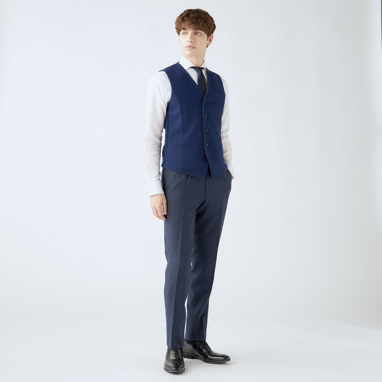 シルバーライン 【WEB限定/OUTLET】【SL】【秋冬】リバーシブルジレ(ベスト)/ネイビー＆グレー/NANO-HEAT 紺中間