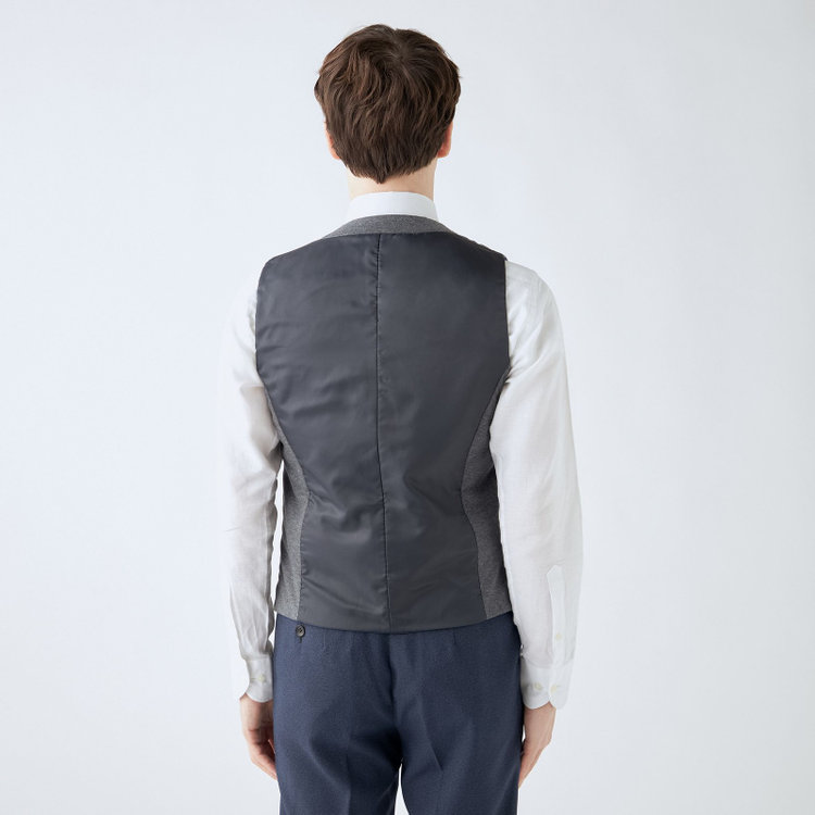 シルバーライン 【WEB限定/OUTLET】【SL】【秋冬】リバーシブルジレ(ベスト)/ネイビー＆グレー/NANO-HEAT 紺中間