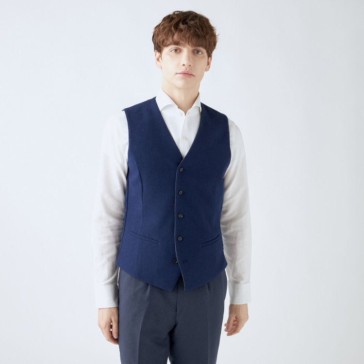 シルバーライン 【WEB限定/OUTLET】【SL】【秋冬】リバーシブルジレ(ベスト)/ネイビー＆グレー/NANO-HEAT 紺中間