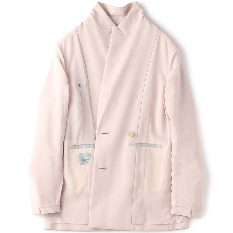シルバーライン 【SILVER LINE】【春夏】6釦2掛けダブルブレザー/4S SUSTAINABILITY&ECOLOGY FABRIC/ピンク×メタル釦 赤淡色
